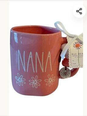 🆕️🩷 RAE DUNN PINK ' NANA ' FLORAL OVERSIZED MUG🩷